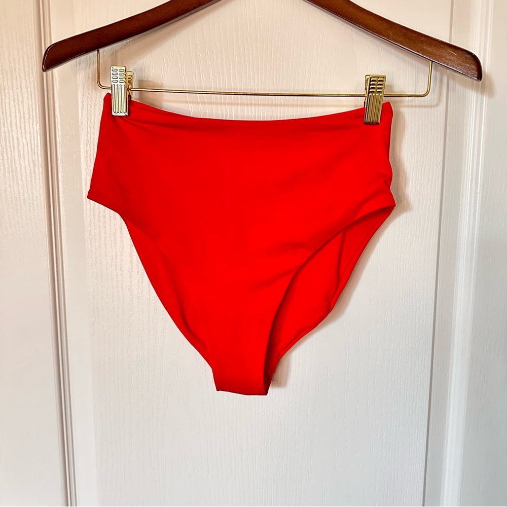 Vibrant Red High-Waisted Bikini Bottom